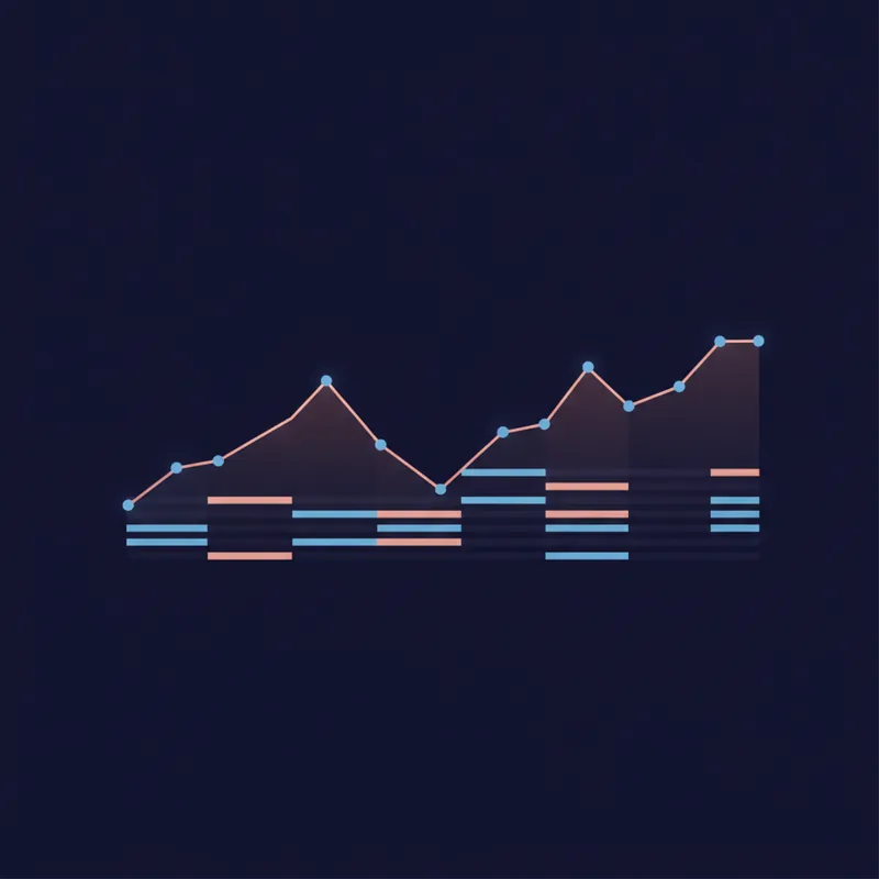 AI-assisted market signals interface showing a live trend chart and real-time confidence levels